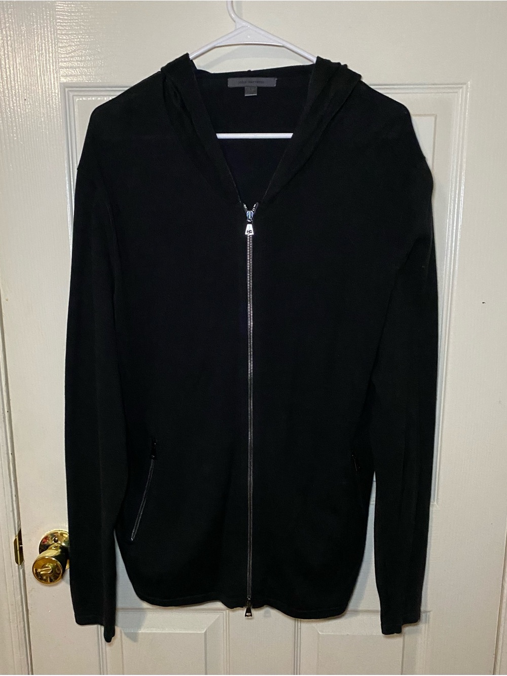 John Varvatos Black Zip-Up Hoodie Sweater